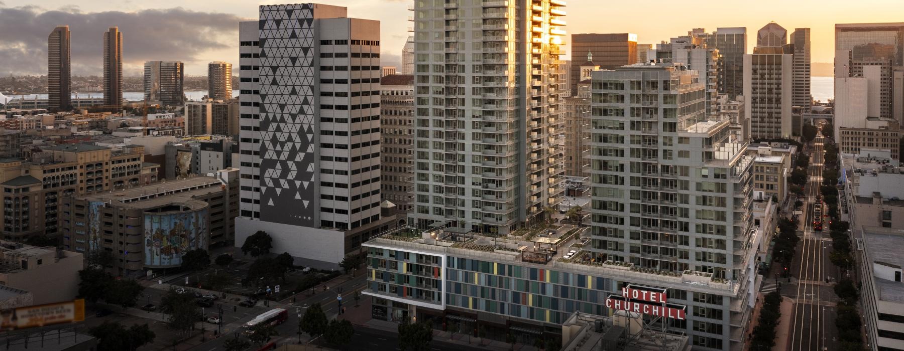 a city with tall buildings